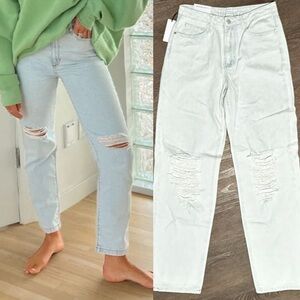 WeWoreWhat Crossover Straight Leg Distressed size 27 denim jeans